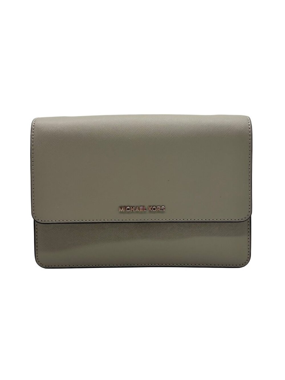 Michael Kors Pearl Grey Saffiano Leather Daniela Crossbody Bag